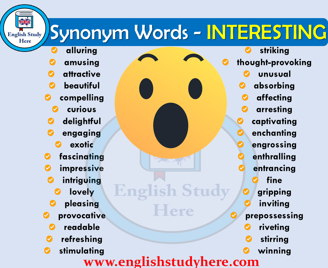 Interesting Synonyms Words - English Study Here
