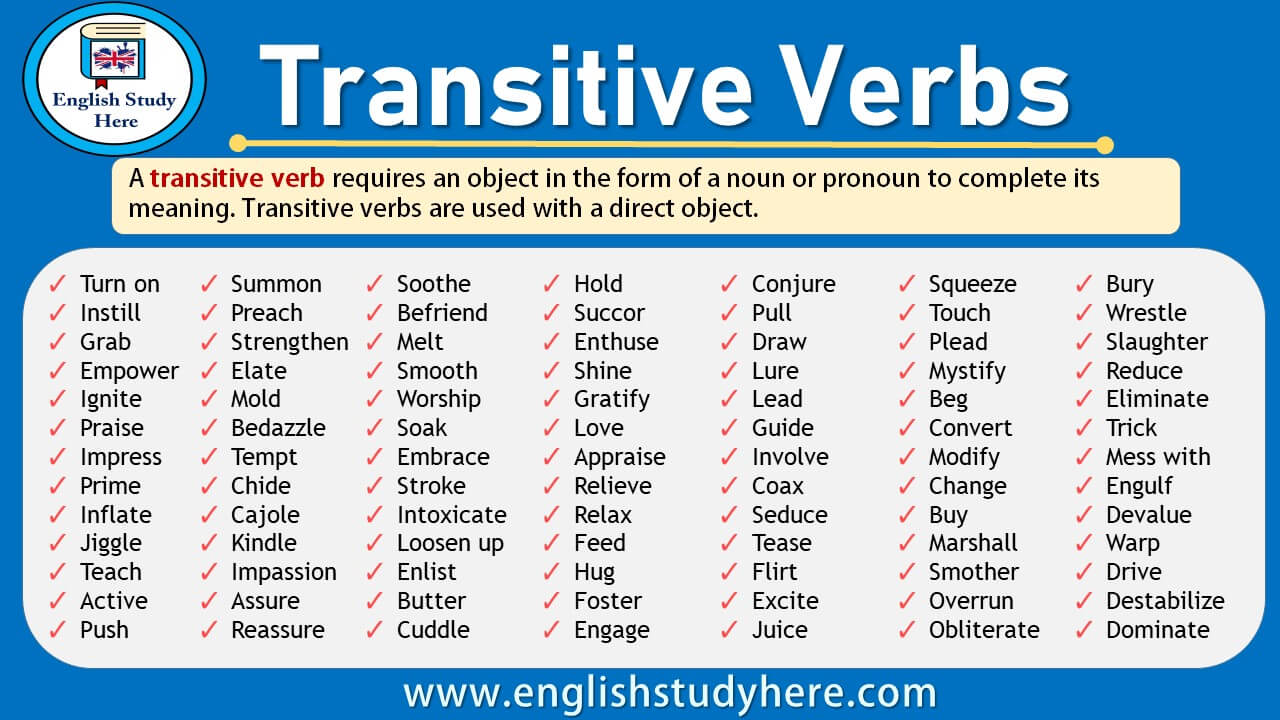 Transitive Verb Quiz With Answers
