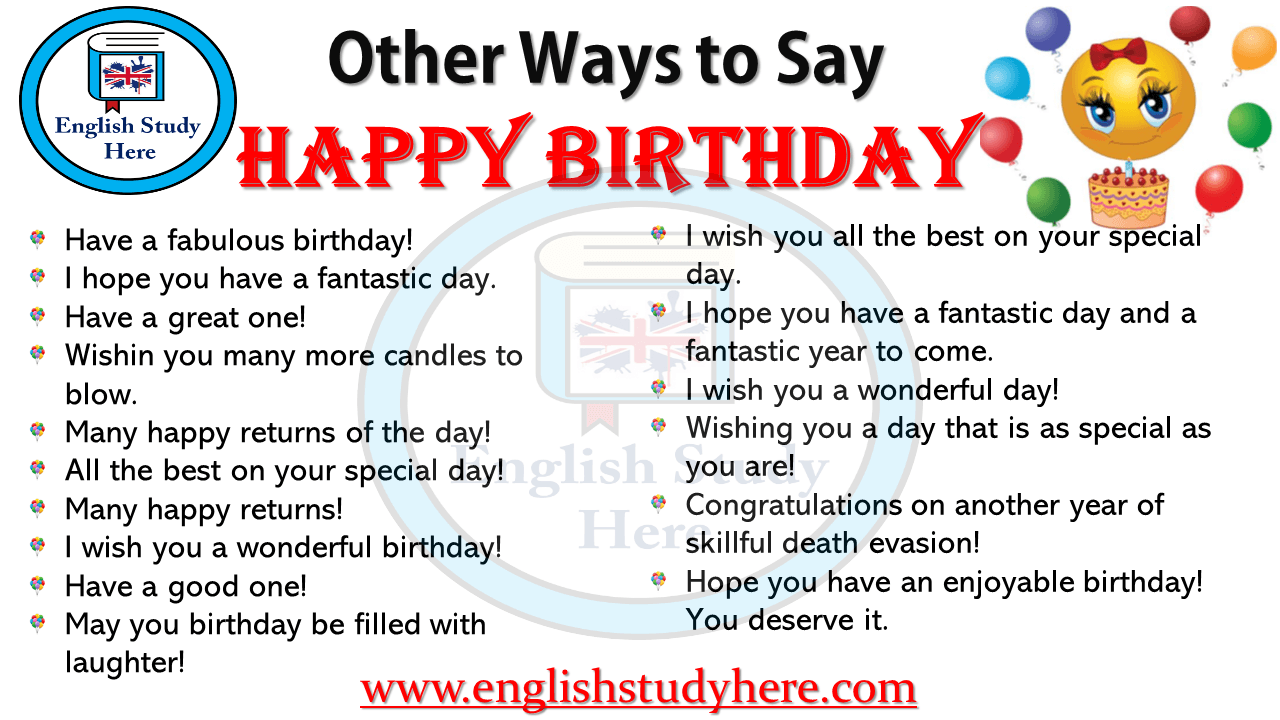 Other Ways to Say HAPPY BIRTHDAY   English Study Here