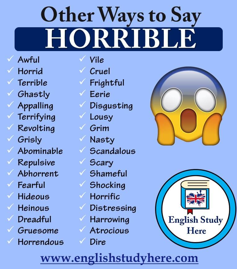 Other Ways to Say HORRIBLE in English   English Study Here