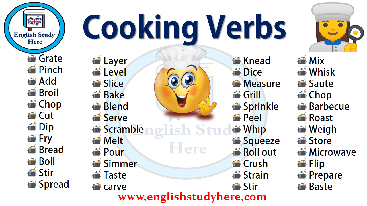 Cooking Verbs English Study Here