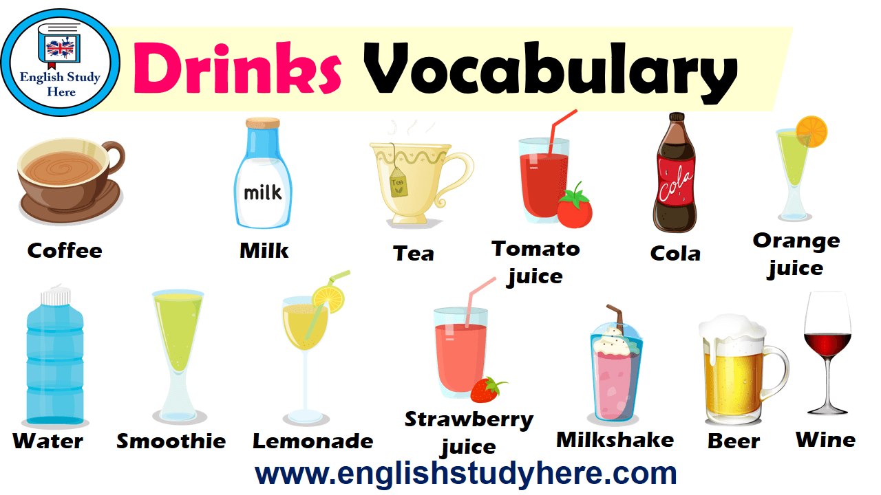 drinks vocabulary list pdf