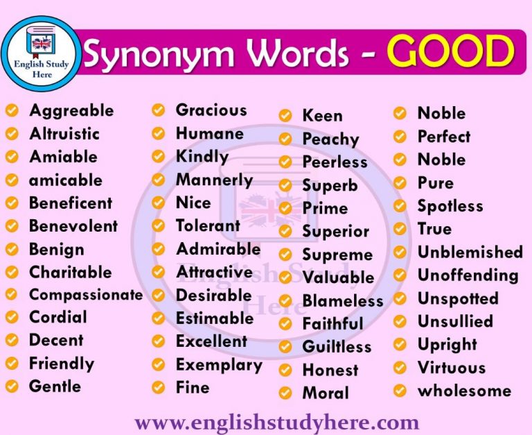 Synonyms Words Related To Good Archives English Study Here