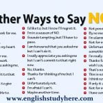 Other Ways to Say No in English