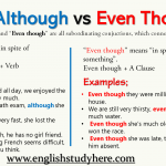 Although vs Even Though