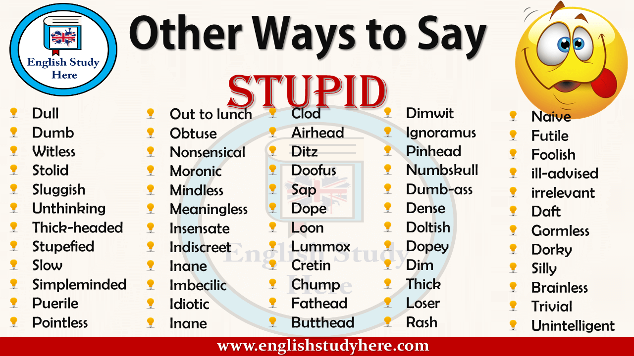 Other Ways to Say STUPID