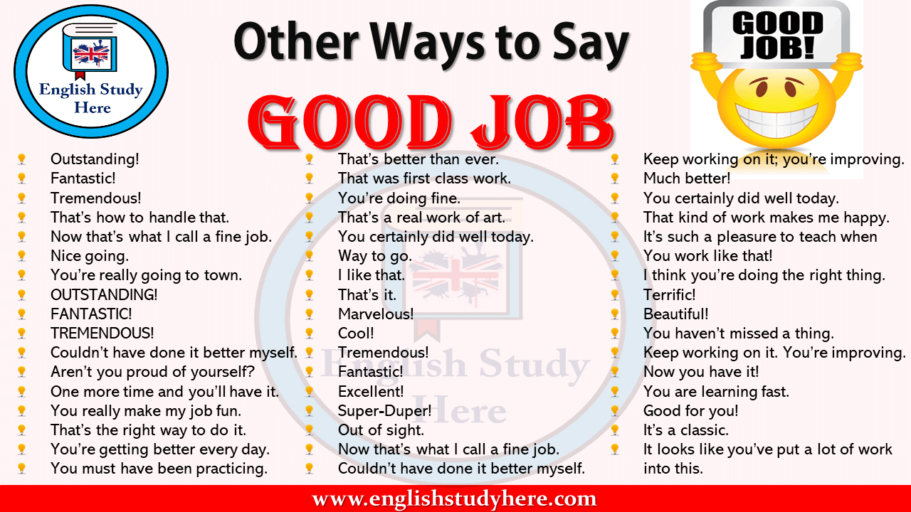 Other Ways To Say GOOD JOB English Study Here