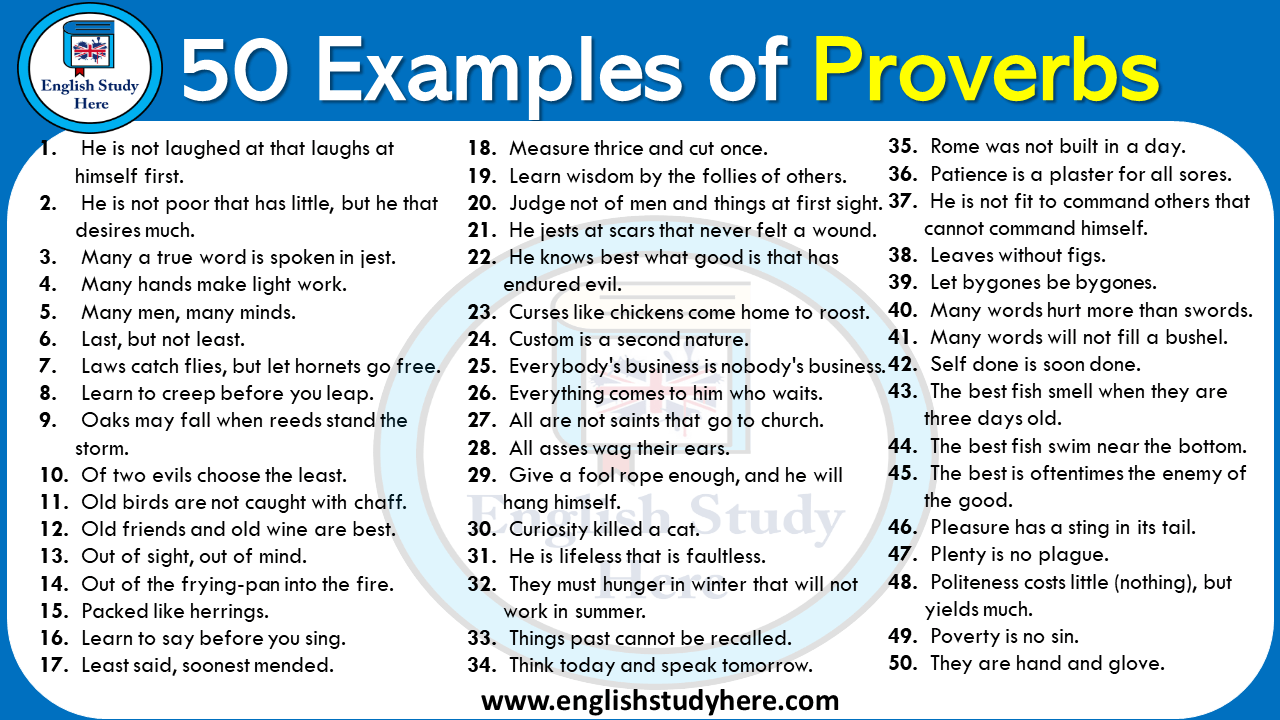 famous proverbs for essay writing