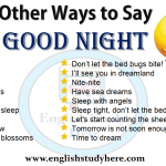 Other Ways to Say GOOD NIGHT