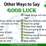 Other Ways to Say Good Luck