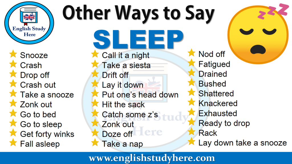 Other Ways To Say SLEEP English Study Here