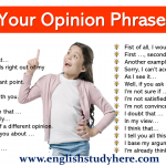 Giving Your Opinion Phrases