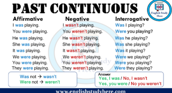 Structure Of Past Continuous Tense Archives English Study Page