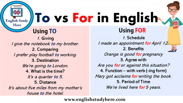 To vs For in English - English Study Here
