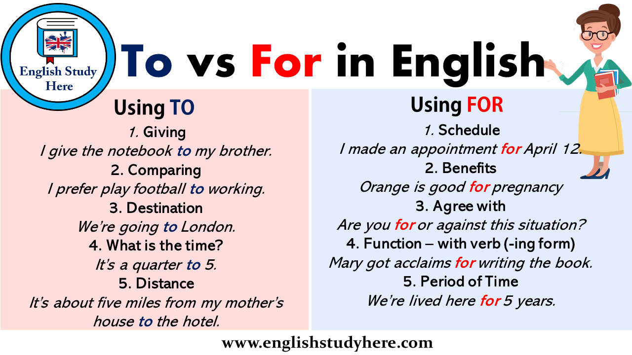 To vs For in English