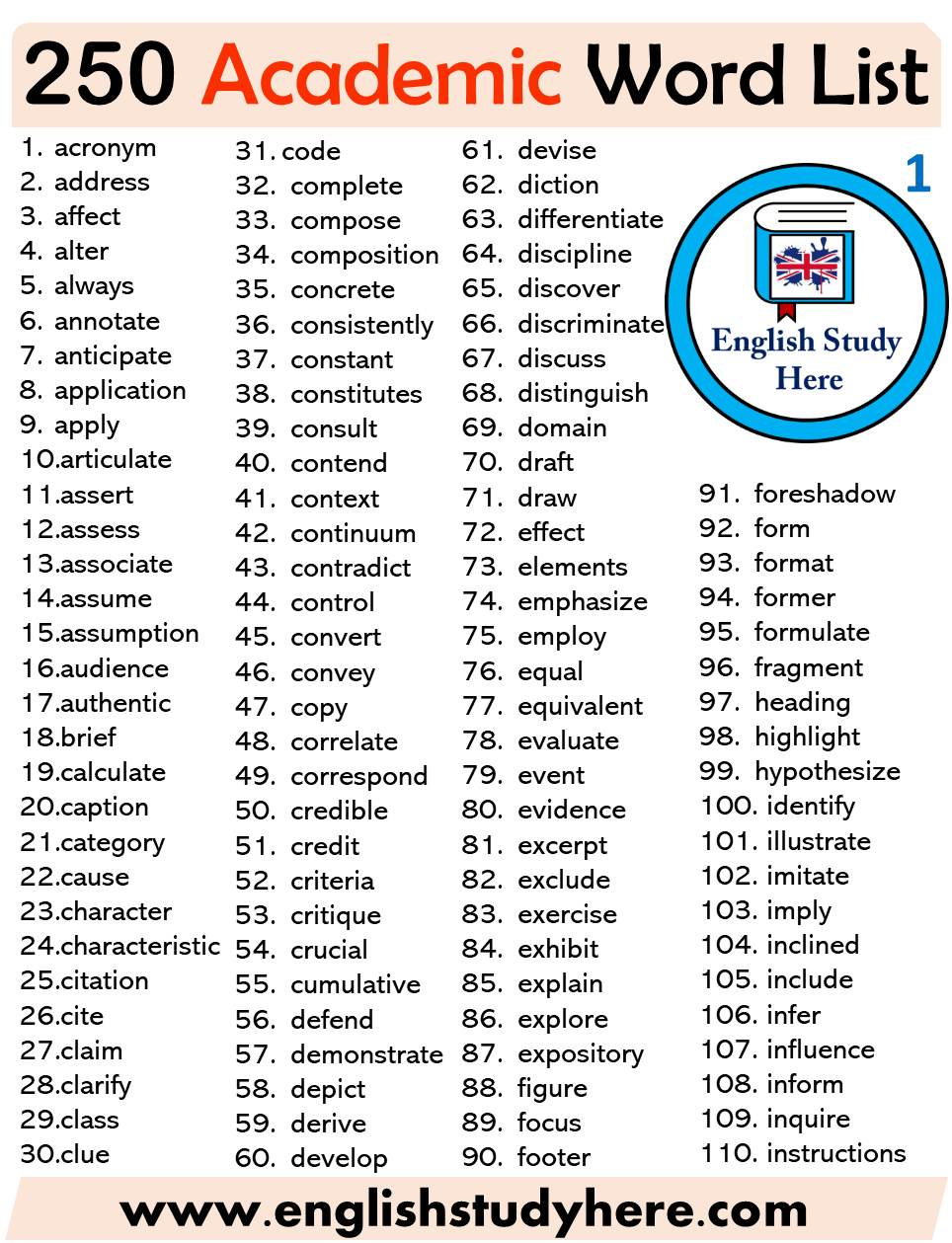 Word List
