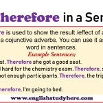 Therefore in a Sentence