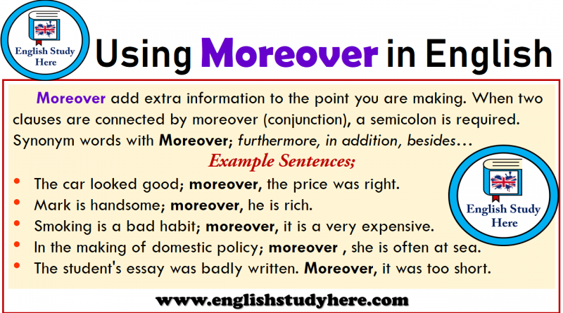 using moreover in a sentence Archives - English Study Here
