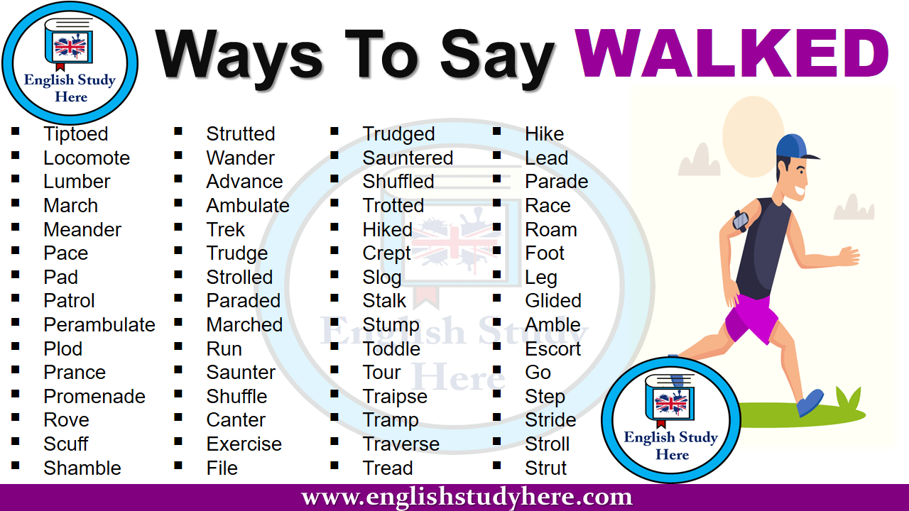 Ways To Say WALKED in English