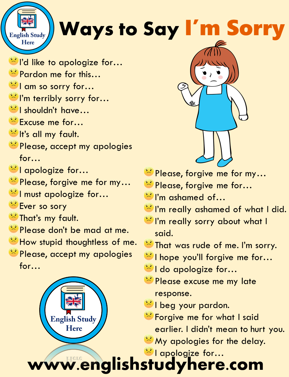 Apologize ways to When and