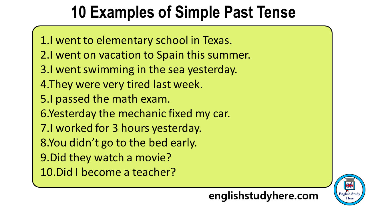 Past Tense: Explanation and Examples