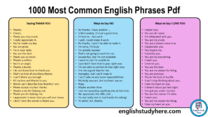 1000 Most Common English Phrases Pdf - English Study Here
