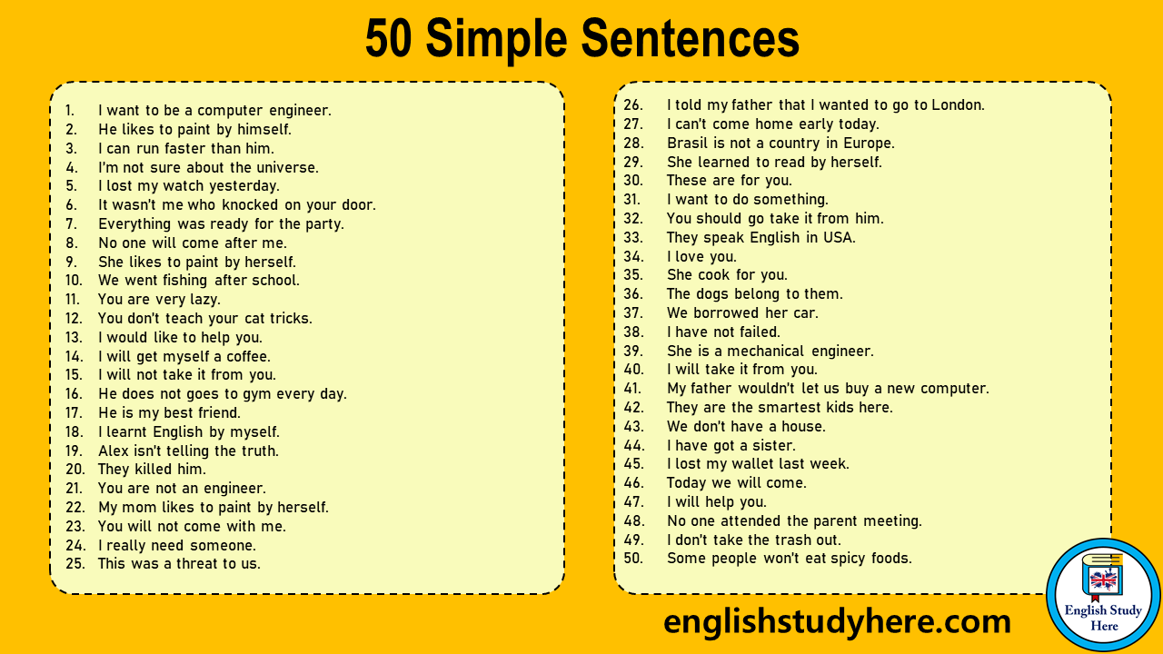 easy sentence of word essay