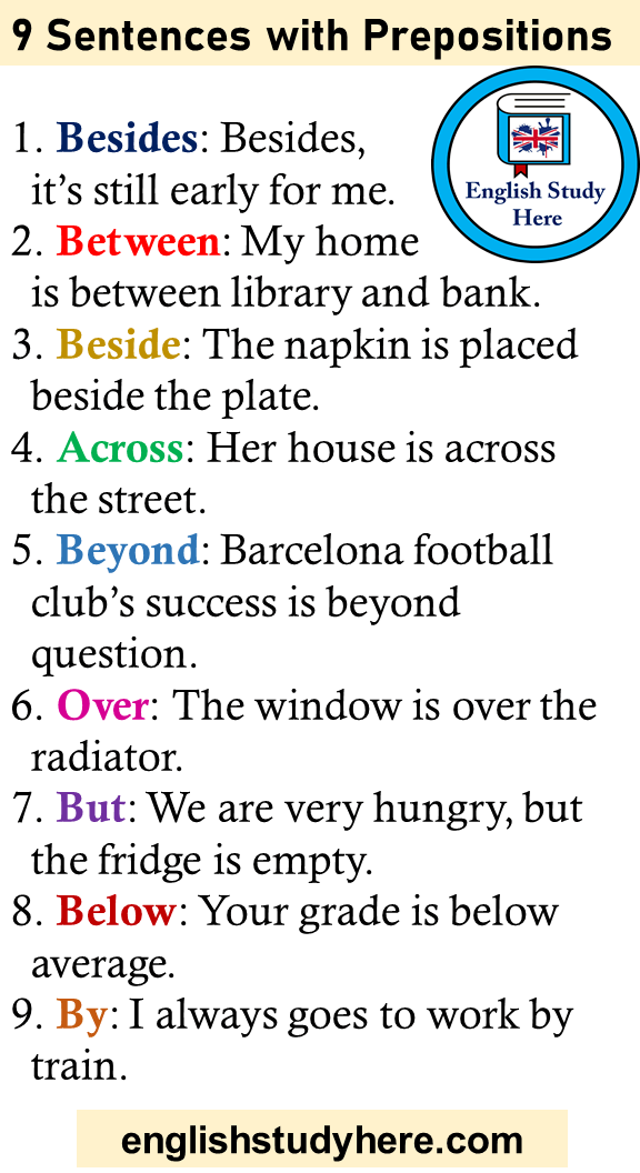 Examples preposition