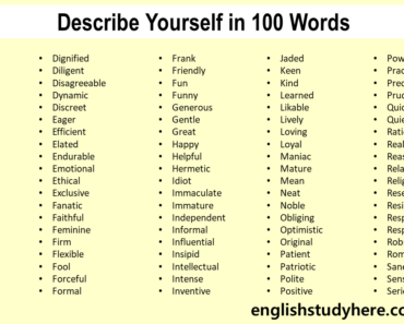 Describe Yourself in 100 Words Archives - English Study Here