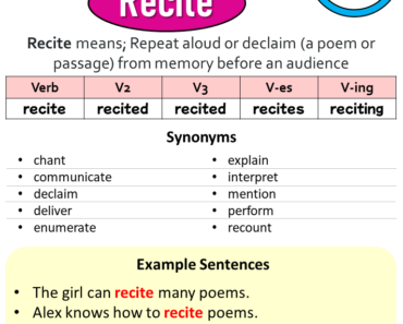 V1 V2 V3 V4 V5 Form of Recite Archives - English Study Here