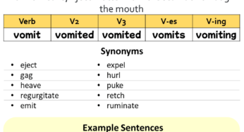 Vomit Past And Past Participle Form V1 V2 V3 V4 V5 Form of Vomit 