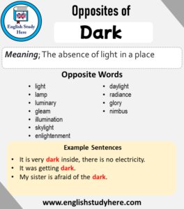 Opposite of Dark, Antonym of Dark, 11 Opposite Words For Dark - English ...