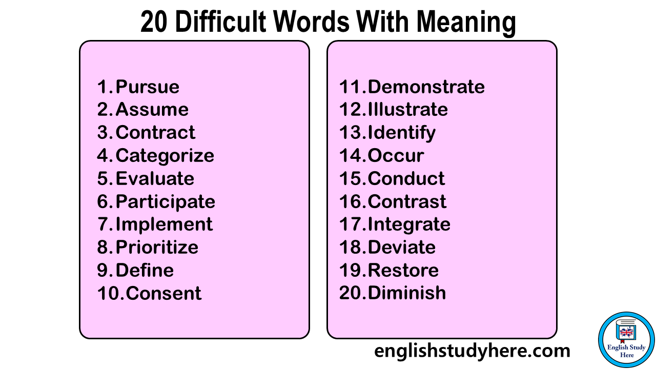 Challenging Words For Third Graders